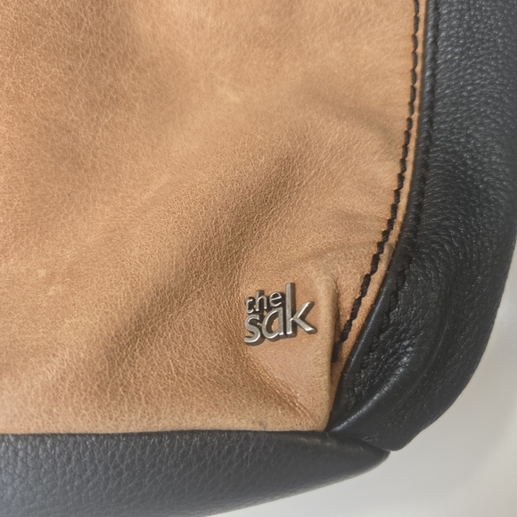 The Sak Leather Crossbody Bag — Brown Black Colorblock, Adjustable Strap - Picture 2 of 12